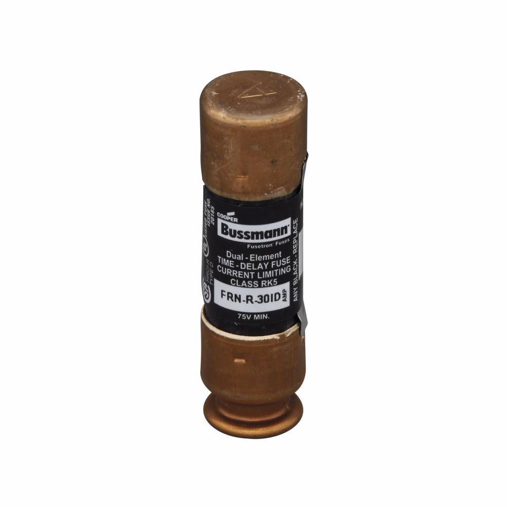 Bussmann Fusetron™ FRN-R-15ID Current Limiting Time Delay Fuse, 15 A, 250 VAC/125 VDC, 200/20 kAIC Interrupt, RK5 Class, Cylindrical Body