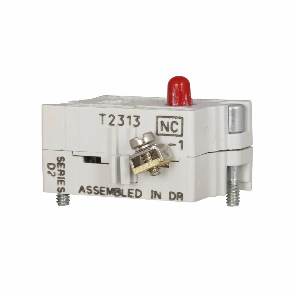 EATON 10250T52 Heavy Duty Standard Contact Block, 30.5 mm, 1NC Contact, 10 A at 600 VAC Contact, Silver Contact