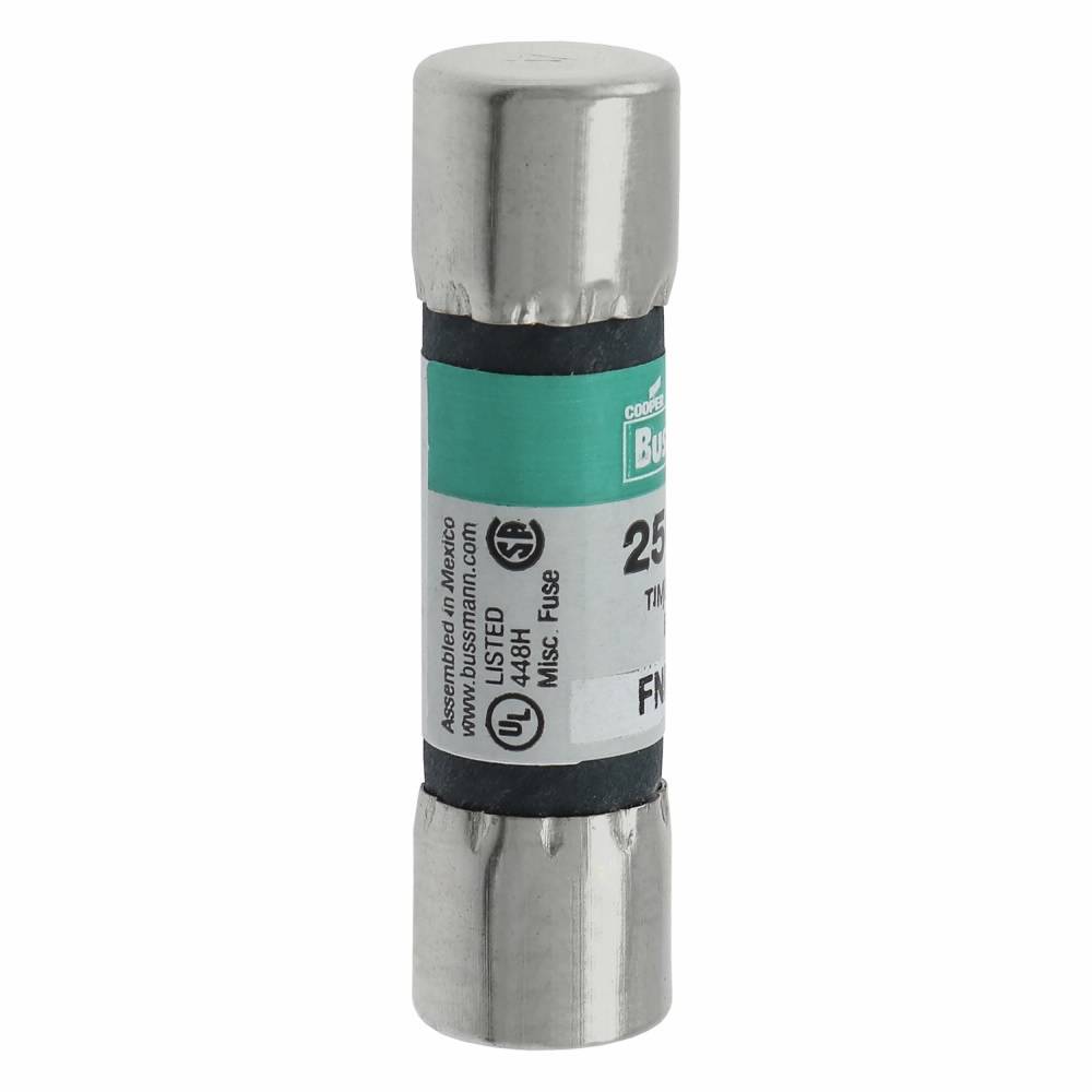 Bussmann Fusetron™ FNM-10 Low Voltage Supplemental Time Delay Midget Fuse, 10 A, 250 VAC, 200 A Interrupt, Class: Supplemental, Cartridge Body