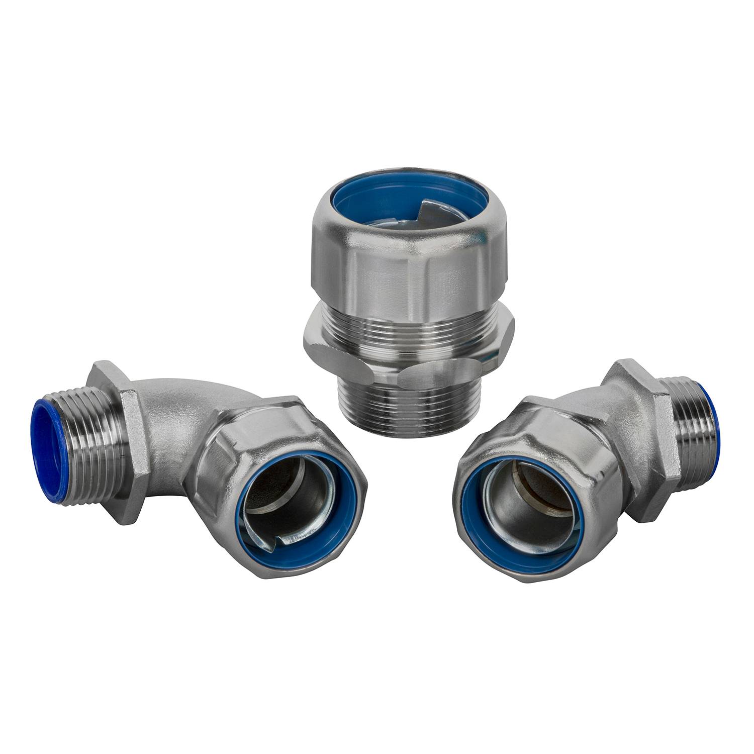 T&B® Liquidtight Systems™ 5333-NB Straight Insulated Liquid Tight Conduit Fitting With Zinc Plated Steel Ground Cone, 3/4 in NPT Trade, Brass, Nickel Plated
