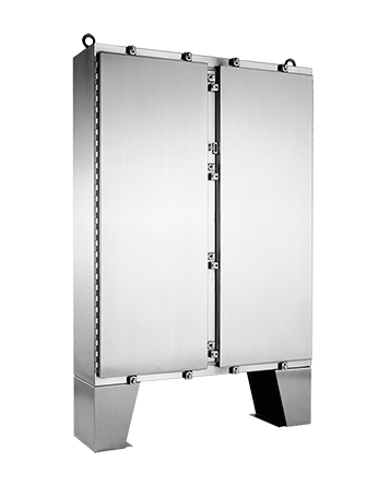 nVent HOFFMAN A62H4812SSLP A4SL 2-Door Enclosure With Floor Stand, 62.06 in L x 48.06 in W x 12.06 in D, NEMA 4X/IP66 NEMA Rating, 304 Stainless Steel
