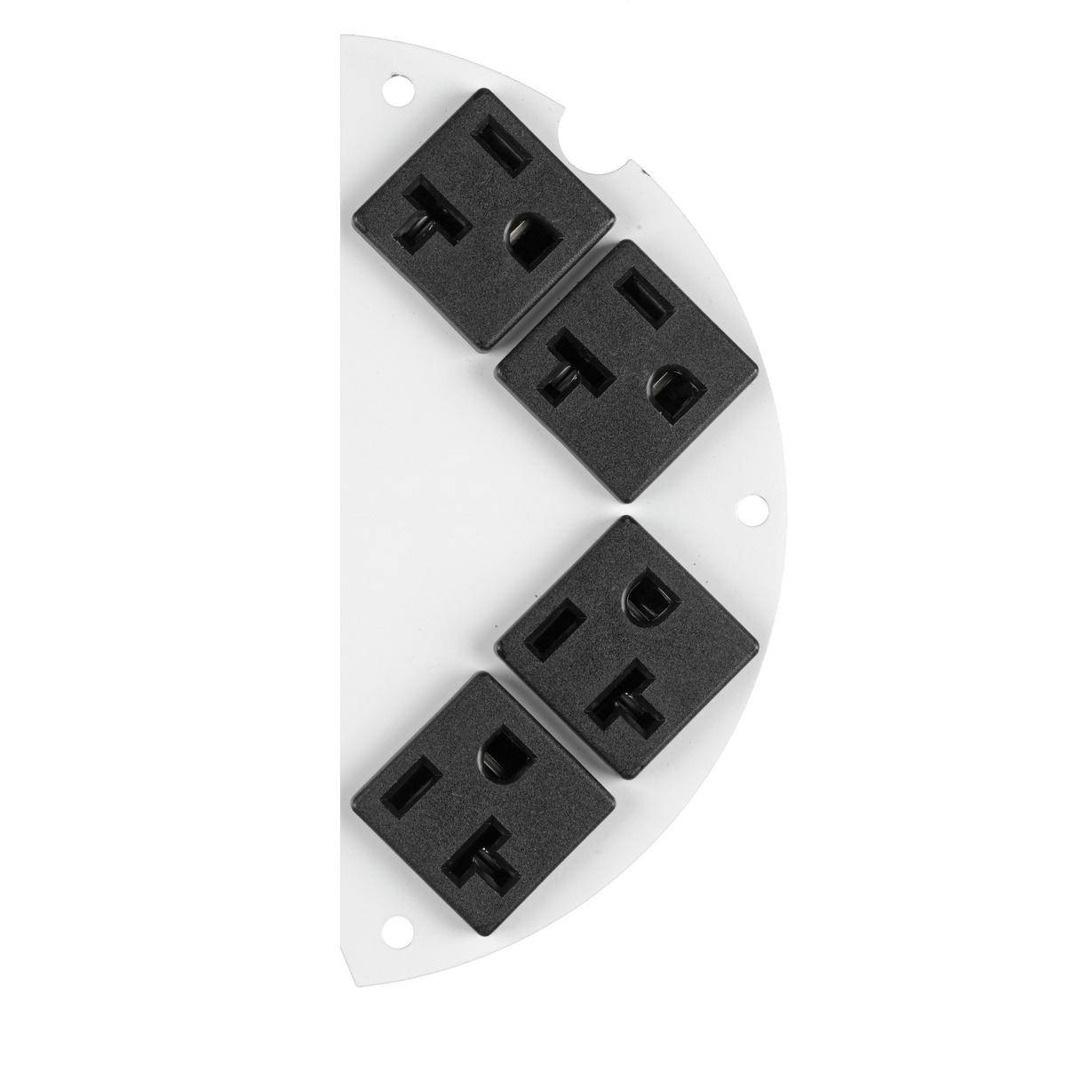 Wiring Device-Kellems SystemOne ScrubShield® S1R6SPH 50/50 Split Right Side/Standard Sized Sub Plate With (4) 20 A Pre-Wired Receptacle Cubes, 5-1/4 in L x 2.48 in W, Steel