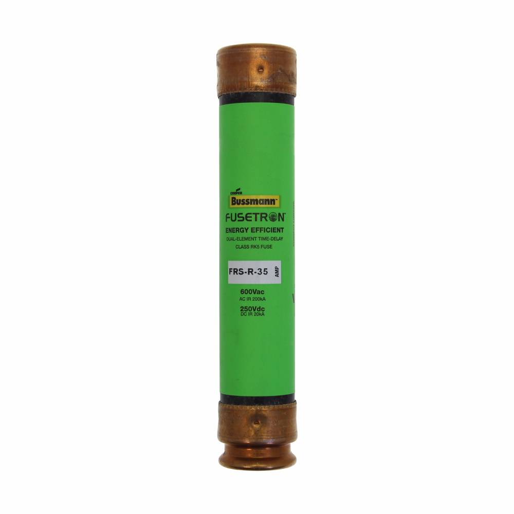 Bussmann Fusetron™ FRS-R-25 Advanced Protection Current Limiting Energy Efficient Low Voltage Time Delay Fuse, 25 A, 600 VAC/300 VDC, 200 kA Interrupt, RK5 Class, Cartridge Body