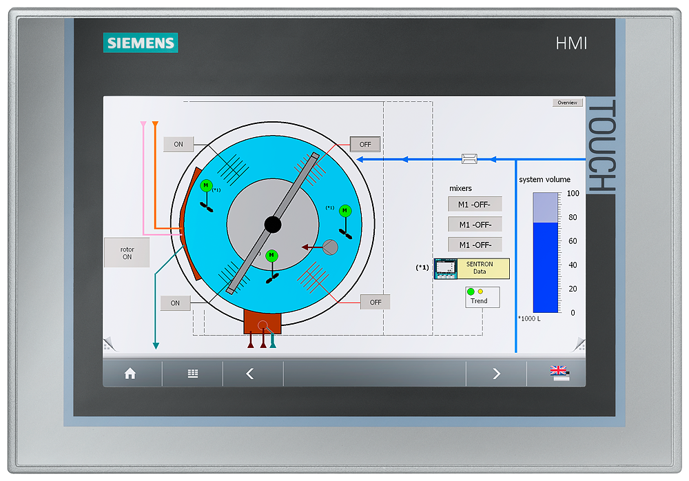 Siemens SIPLUS HMI 6AG11240JC014AX0 TP900 St&ard Comfort Panel, 24 VDC, 0.75 A, 18 W, 9 in TFT Touch Display, 40 Keys, 1 x RS485, 1 x RS422, 2 x USB 2.0, 2 x SD Card Slots, 2 x Industrial Ethernet, PROFINET