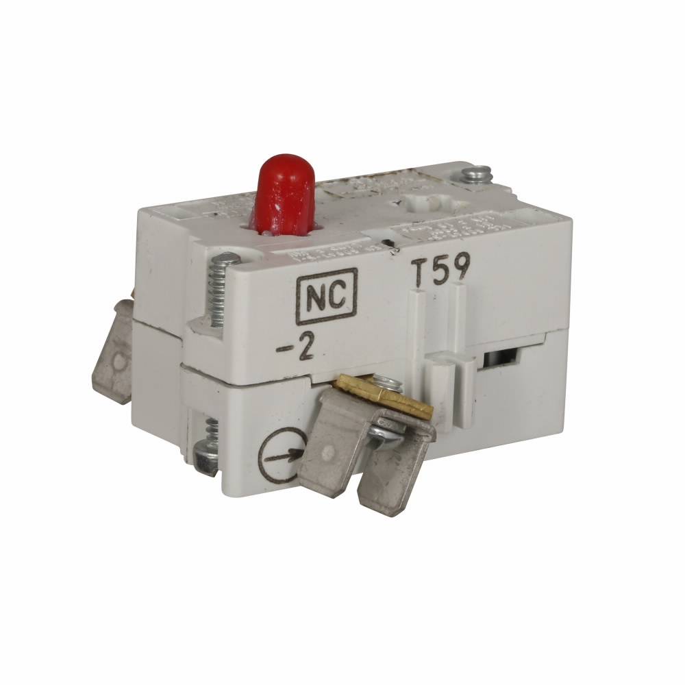 EATON 10250T59 Heavy Duty Standard Contact Block, 30.5 mm, 1NC Contact, 10 A at 600 VAC, 5 A at 250 VDC Contact, Silver Contact, Gray