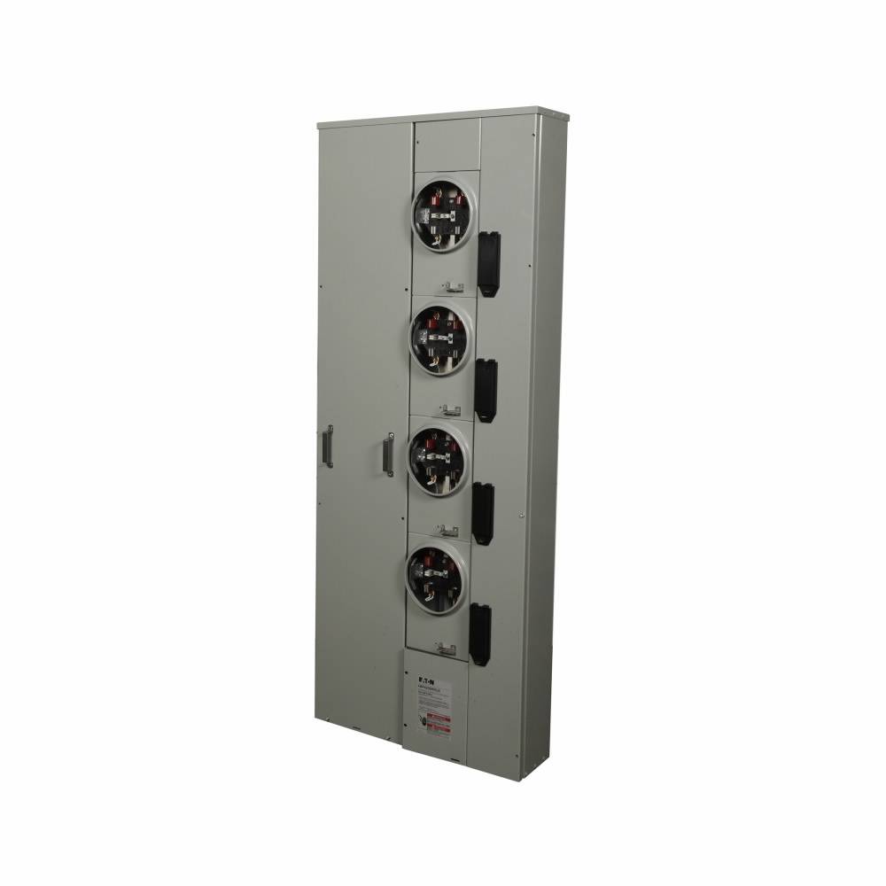 EATON 1MP4206RRLB Group Metering Meter Pack With Horn Bypass, 200 A Self-Contained Socket, Underground Feed, 120/240 VAC, 600 A Bus