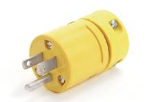 Woodhead® 1447 130141 Industrial Duty Plug, 125 V, 15 A, 2 Poles, 3 Wires, Yellow