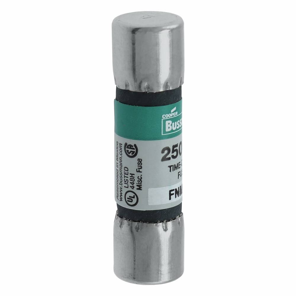 Bussmann Fusetron™ FNM-5 Low Voltage Supplemental Time Delay Midget Fuse, 5 A, 250 VAC, 200 A Interrupt, Class: Supplemental, Cartridge Body