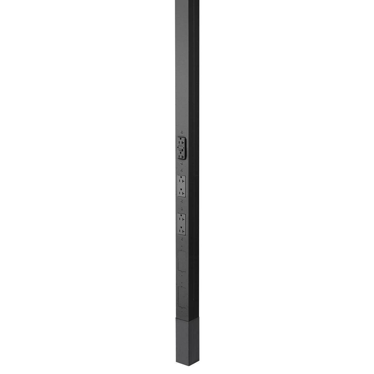 Wiring Device-Kellems HBLPP10GFBK 19-Strands Pre-Wired Service Pole With GFCI Protection, (3) Receptacles, (1) Knockout Capacity, 4 Outlets, 10 ft 2 in L x 2.13 in W, Aluminum