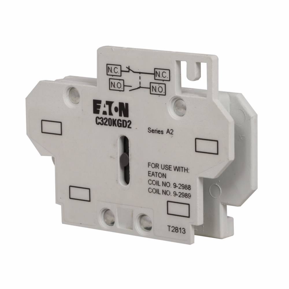 EATON C320KGD2 Freedom Interlock Auxiliary Contact, 6.4 A, 2 Contacts, Silver Cadmium Alloy