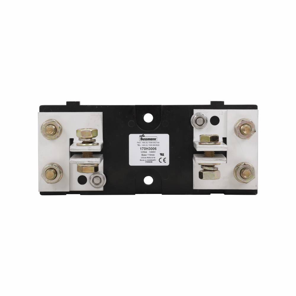 Bussmann 170H3006 Fixed Center Fuse Block, 690/700 V, 1250 A, 1 Pole