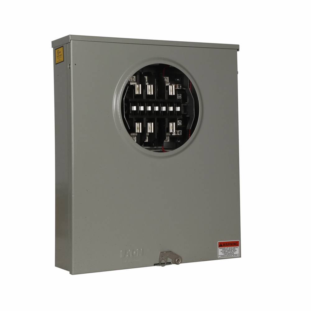 EATON 1007003CCH 1-Position 4-Wire Instrument Rated Meter Socket, 600 VAC, 20 A, 3 ph Phase