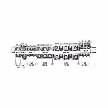 EATON TBDV4 TB Series NEMA Modular Miniature Terminal Block, 600 V, 30 A, 22 to 10 AWG Wire, 4 Poles, TMR/TBA/DIN Rail Mount