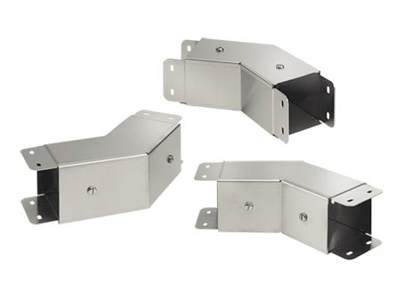 Hoffman Clean Tray® CT22EFC45SS F23 Elbow With Front Cover, 2 in W Tray, 45 deg, 304 Stainless Steel