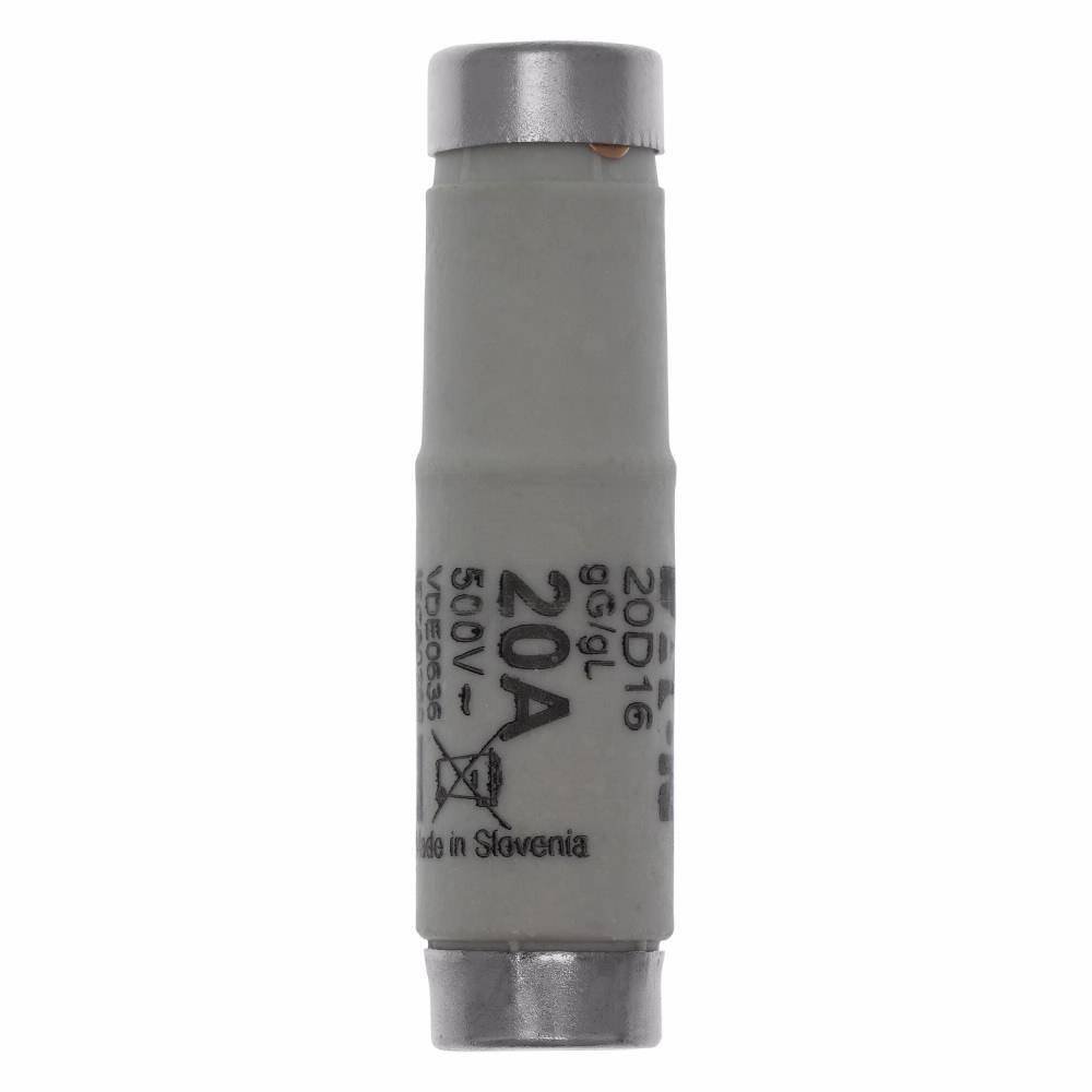 Edison 20D16 Type D Diazed Low Voltage Time Delay Time-Delay Fuse Link, 20 A, 500 VAC, 100 kA Interrupt, Class: gG/gL, Round Body