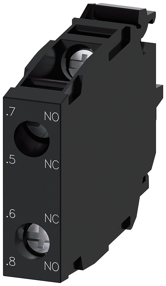 Siemens SIRIUS ACT 3SU14001AA101GA0 Standard Contact Module, 1NC-1NO Contact, 10 A at 24 VAC, 0.1 A at 500 VDC Contact, Silver Alloy Contact, Black