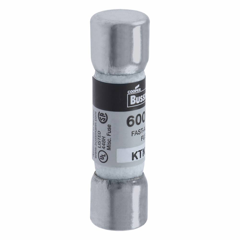Bussmann Limitron™ KTK-20 Fast Acting Midget Fuse, 20 A, 600 VAC, 100000 A Interrupt, Class: Supplemental, Cylindrical Body