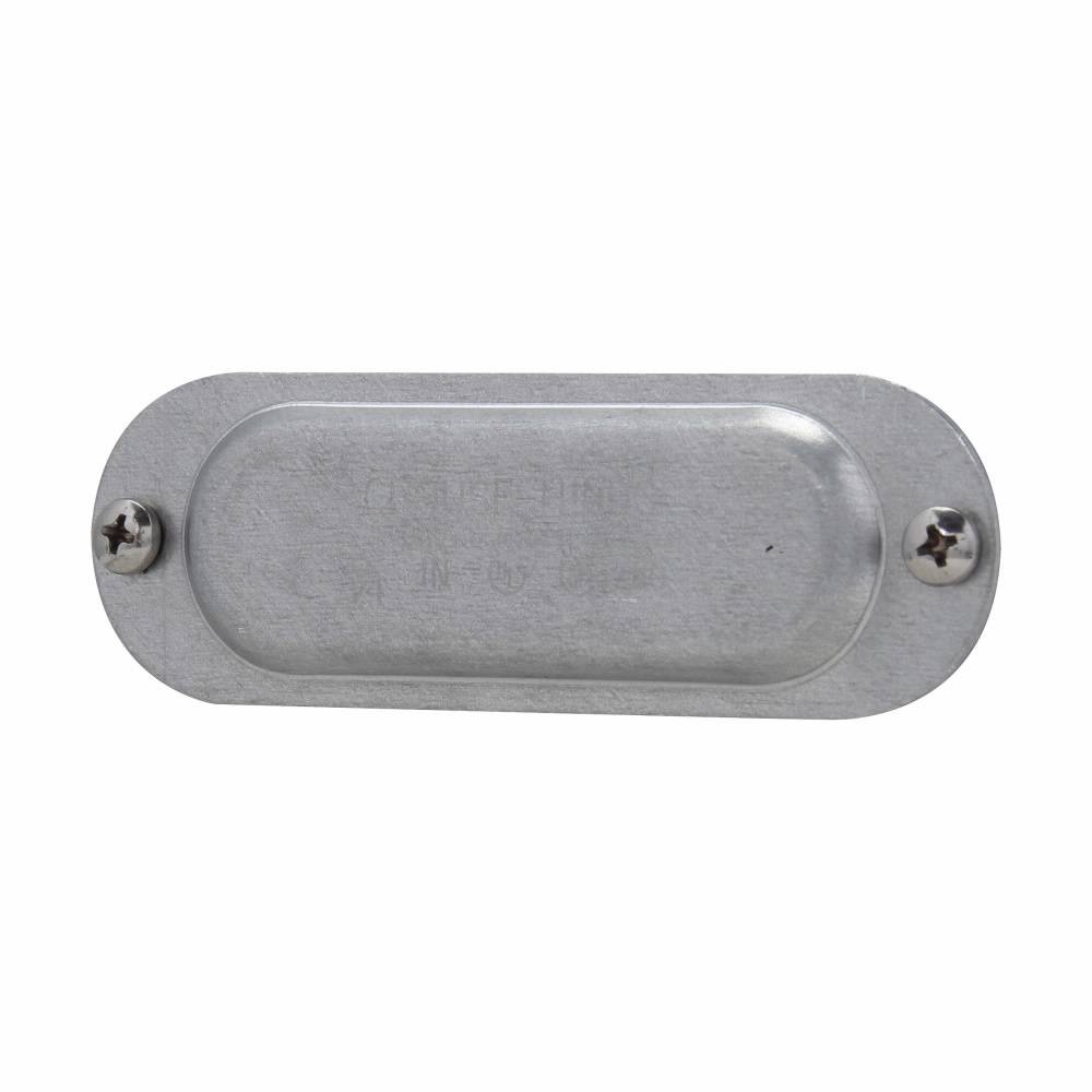 Crouse-Hinds Condulet® 180 Form 8 Blank Conduit Body Cover, 1/2 in Hub, For Use With Conduit Body, Sheet Steel, Electro-Galvanized