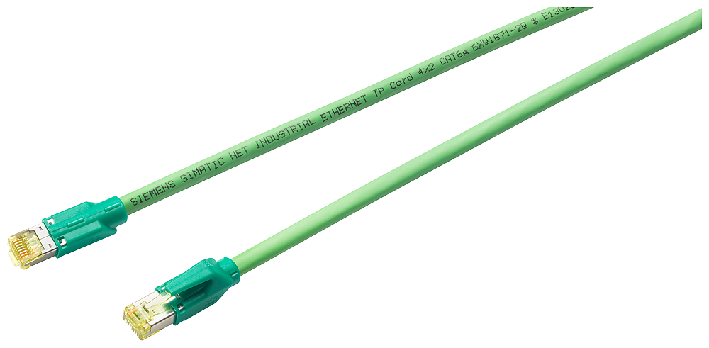 Siemens 6XV18703QE50 Cat 6 FRNC Pre-Assembled Patch Cable, 80 VAC, (8) 0.15 sq-mm Braided Tin Plated Copper Conductor, 0.5 m L