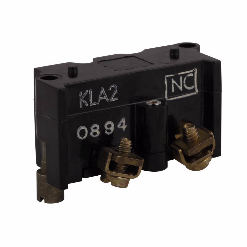EATON E30KLA2 E30 Multi-Function Square Standard Contact Block, 30.5 mm, 1NC Contact, 600 VAC/250 VDC Contact, Black