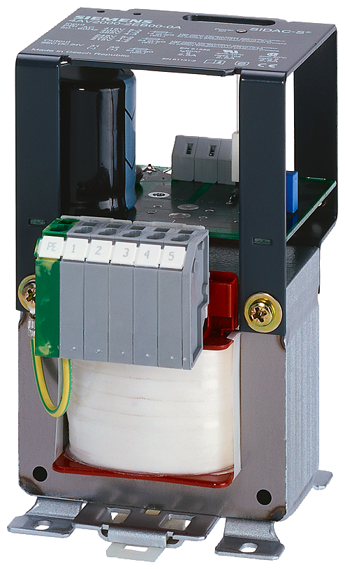 Siemens SIDAC 4AV2000-2EB00-0A Isolating Non-Stabilized Power Supply Transformer, 400/230 VAC Primary, 24 VDC Secondary, 0.06 kW Power Rating, 50/60 Hz, 1 ph Phase