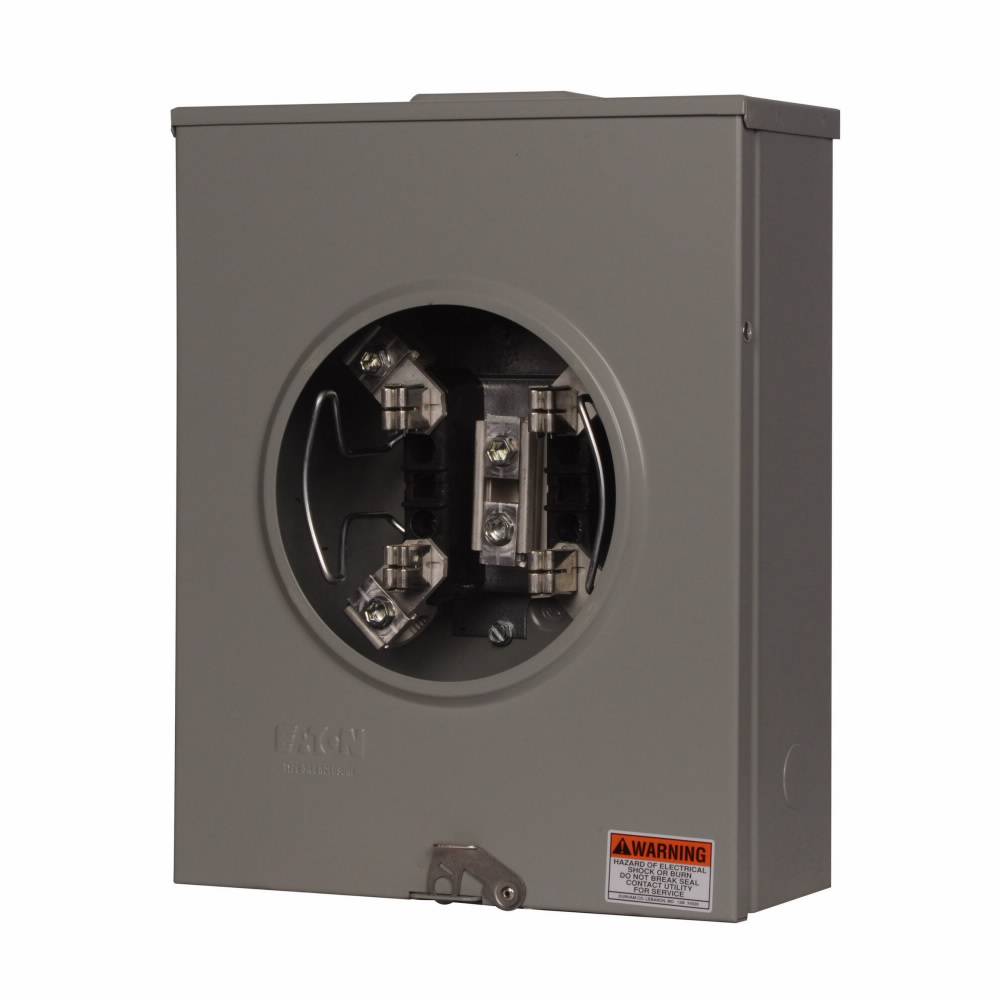 EATON Cutler-Hammer 1004710ECH 3-Wire 1-Position Residential Service Single Meter Socket, 600 VAC, 200 A, 1 Phase