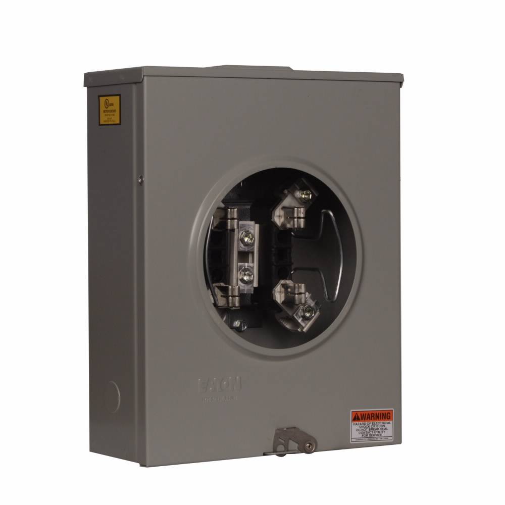 EATON Cutler-Hammer 1004710ECH 3-Wire 1-Position Residential Service Single Meter Socket, 600 VAC, 200 A, 1 Phase