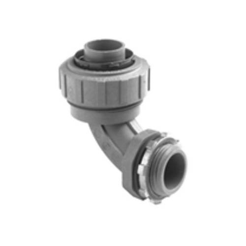 Bridgeport® 470-NMLT Liquid Tight Conduit Connector, 1/2 in Trade, 90 deg, Nylon, Plain