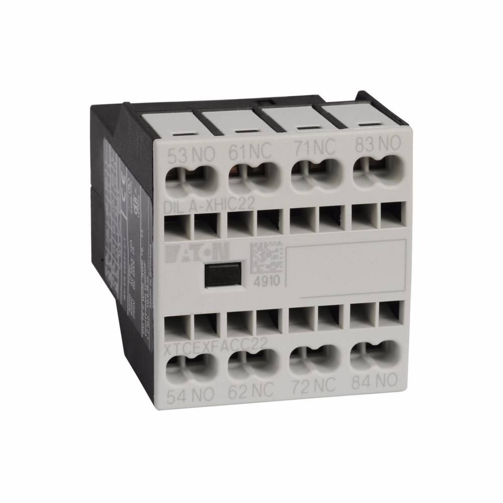 EATON XTCEXFAGC22 4-Pole Auxiliary Contact, 500 VAC, 1.5 to 6 A, 4 Contacts