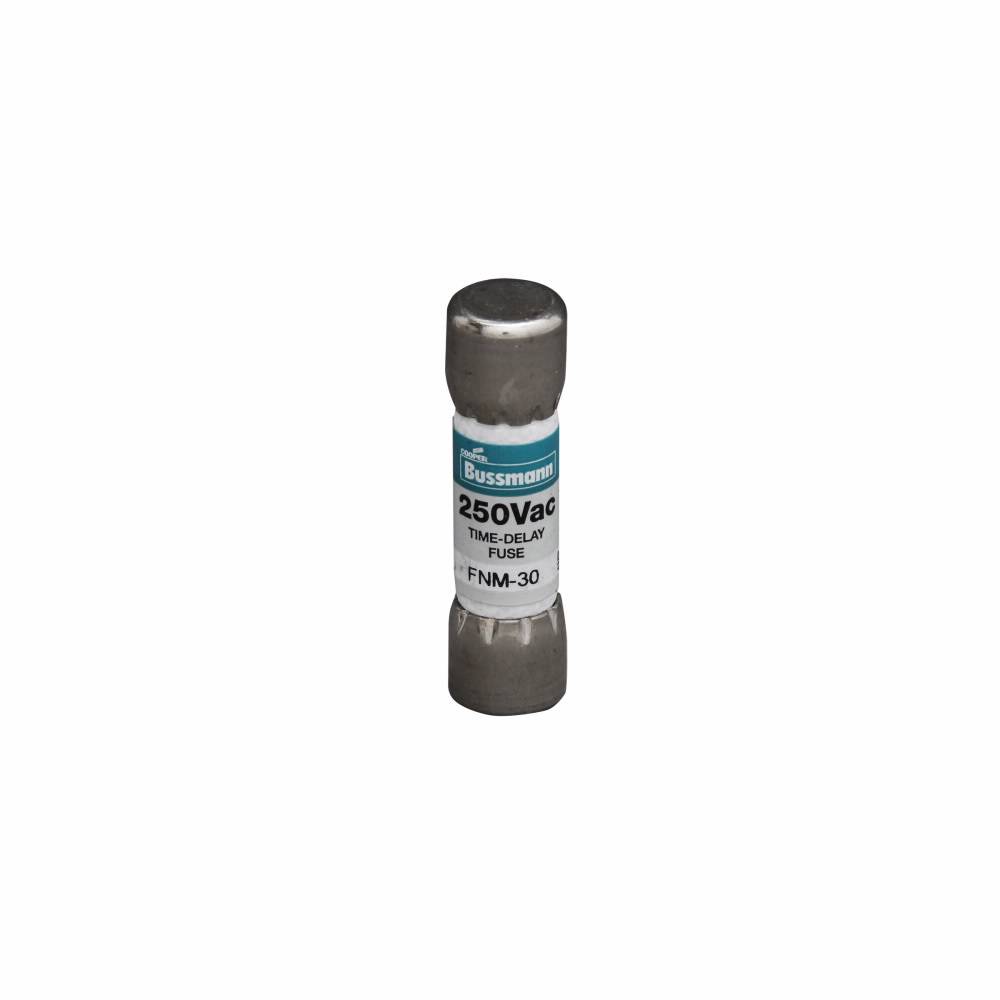 Bussmann Fusetron™ FNM-1/10 Low Voltage Supplemental Time Delay Midget Fuse, 1/10 A, 250 VAC, 35 A Interrupt, Class: Supplemental, Cartridge Body