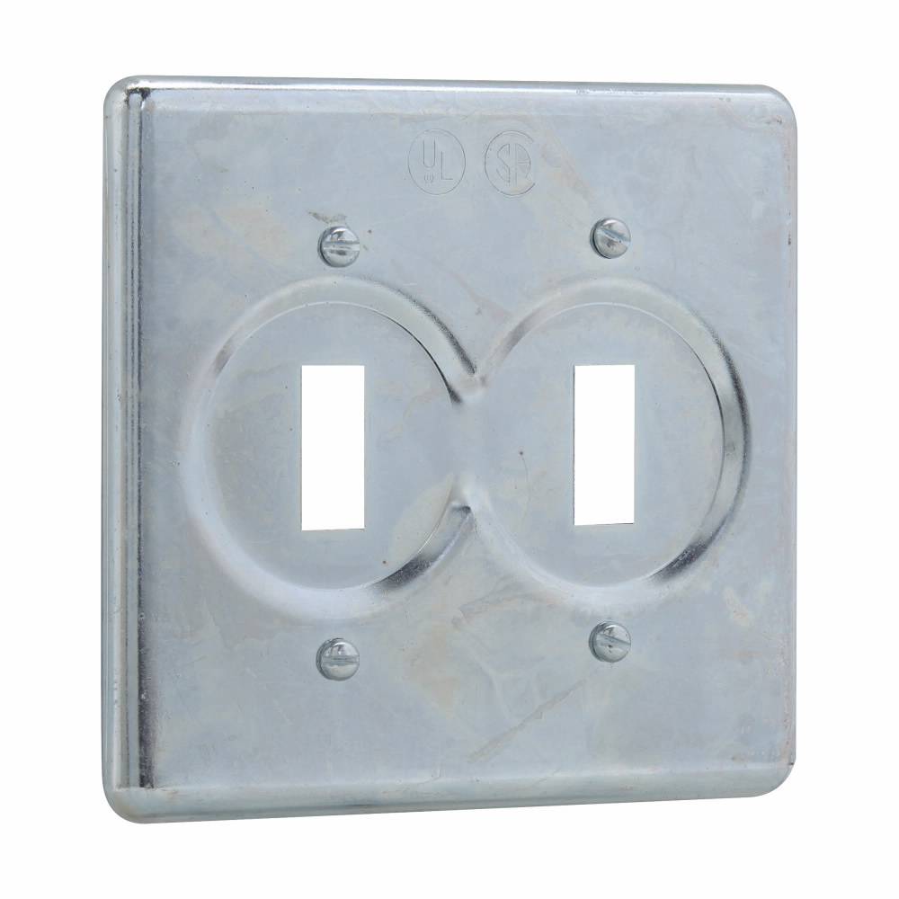 Crouse-Hinds S322 Flat Snap Switch Device Box Cover, Sheet Steel