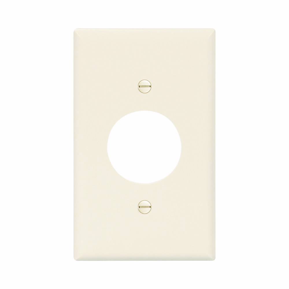 EATON Arrow Hart PJ7LA Mid-Size Screwless Receptacle Wallplate, 1 Gang, 4.87 in H x 3.12 in W, Polycarbonate, Light Almond