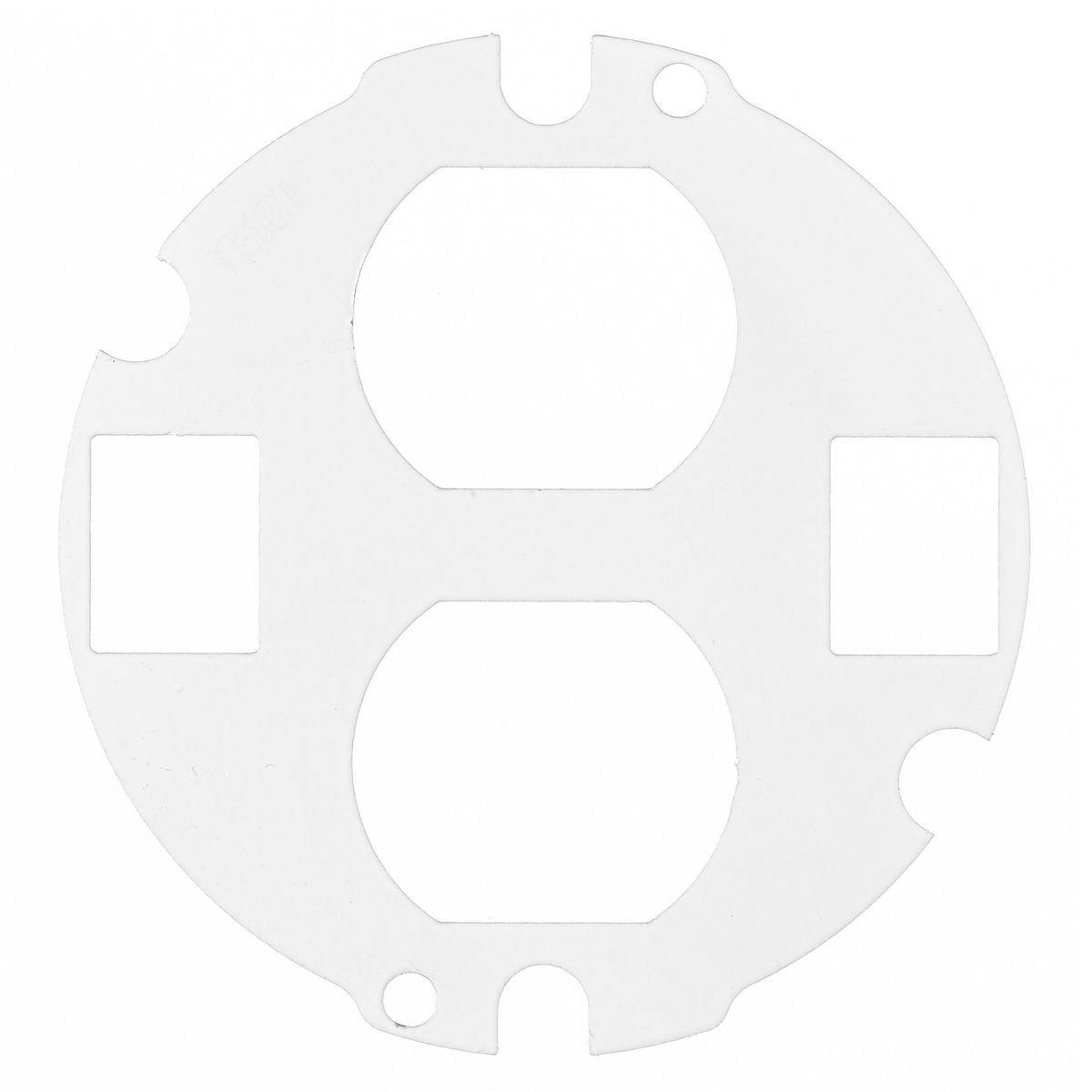 PREMISE WIRING ScrubShield® S1R4SP2X2DUPLEX (1) Duplex Device Opening/(2) Keystone Jack Opening/Standard Sized SystemOne Sub Plate, 4 in Dia, Composite