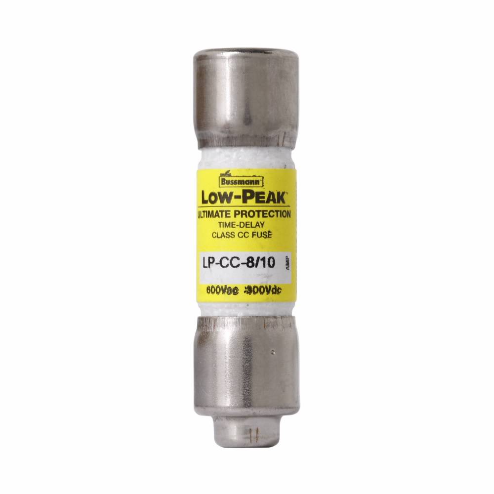 Bussmann Low-Peak™ LP-CC-8/10 Current Limiting Time Delay Fuse, 8/10 A, 600 VAC/300 VDC, 200 kA Interrupt, CC Class, Cylindrical Body
