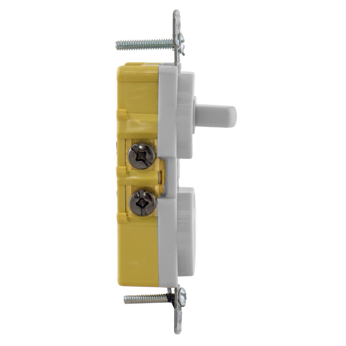 Wiring Device-Kellems RC108WTR Traditional 2-Position Standard Tamper-Resistant Traditional Combination Switch and Receptacle, Electrical Ratings: 120 VAC, 15 A, 1800 W, 1 Poles, 3 Wires, Snap Switch Reset