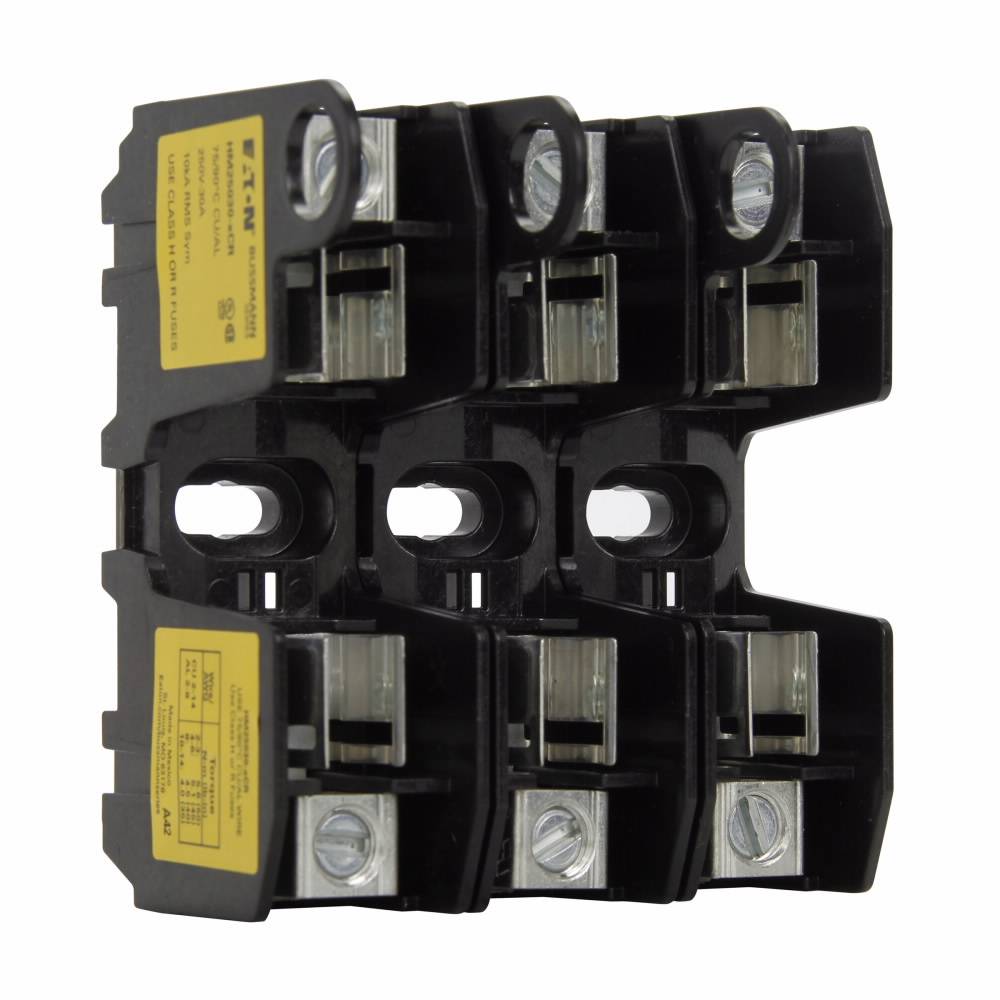Edison Bussmann HM25030-3CR HM Series Midget Fuse Block, 250 V, 30 A, 3 Poles