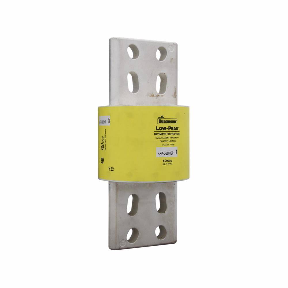 Bussmann Low-Peak™ KRP-C-3000SP Current Limiting Time Delay Fuse, 3000 A, 600 VAC/300 VDC, 300/100 kAIC Interrupt, L Class, Cartridge Body