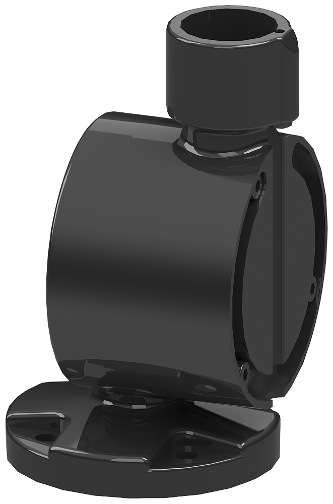 Siemens SIRIUS 8WD44080DF Adjustable Angle Collapsible Foot, 117 mm H x 77 mm W x 71 mm D, For Use With Pipe Mounting, Signaling Columns with 50 and 70 mm Dia, UL Listed, EAC Certified, CE Certified, RCM Certified, WEEE 2012/19/EU, Plastic, Black