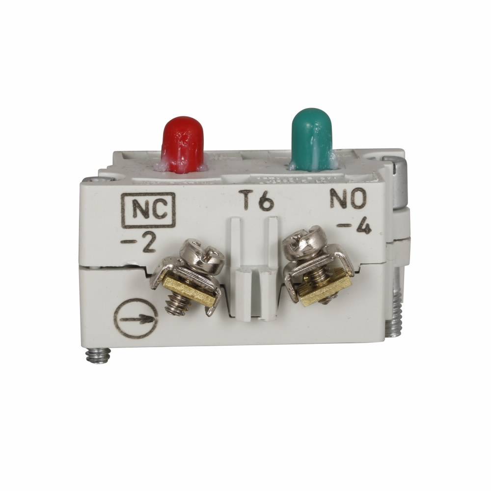 EATON 10250T6 Heavy Duty Standard Contact Block, 30.5 mm, 1NO-1NC Contact, 10 A at 660 VAC/VDC Contact, Silver Contact, Gray