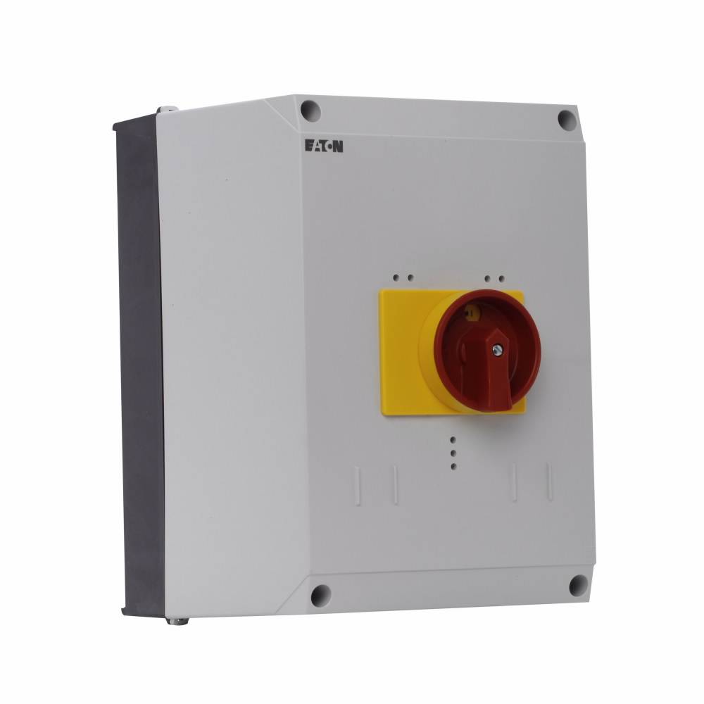 EATON XTPAXENCSD65RY Insulated Enclosure With Red/Yellow Rotary Handle, NEMA 1/12/3R/4X NEMA Rating, 9.45 in H x 6.3 in W x 7.76 in D