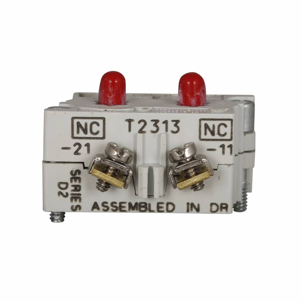 EATON 10250T71 Heavy Duty Special Purpose Contact Block, 30.5 mm, 1LONC Contact, 10 A at 600 VAC, 5 A at 250 VDC Contact, Silver Contact, Momentary Action, Black