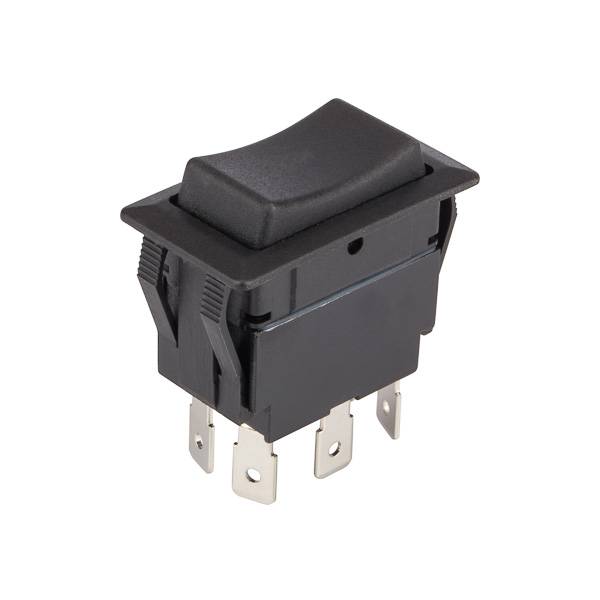 NSI 77130RQ Rocker Switch, 15/10 A, 125/250 VAC, DPDT Contact, 15 A at 125 VAC/10 A at 250 VAC Contact, 1 Poles