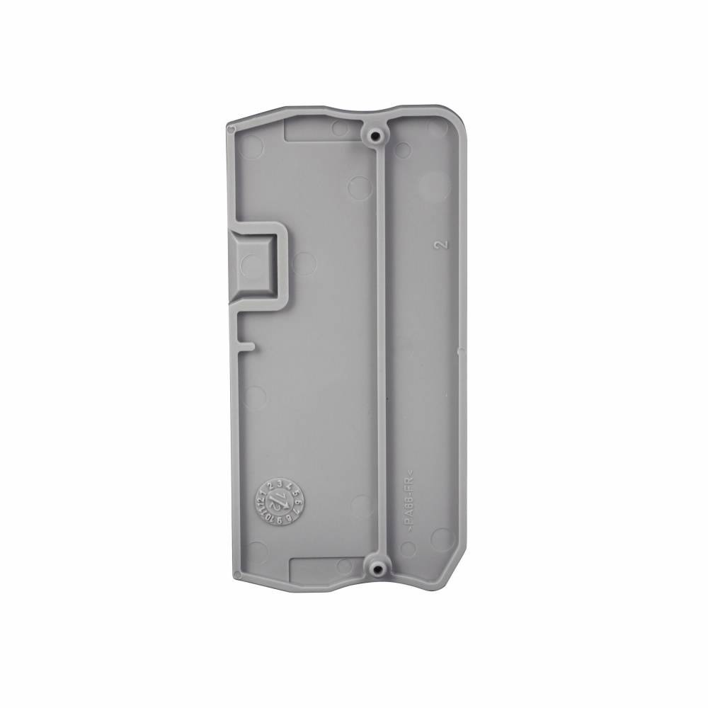 EATON XBACPT25D12 End Cover, For Use With XB Series XBPT25D12/XBPT25D12PE/XBPT25MT Spring Cage Connection Terminal/Ground Block, Gray
