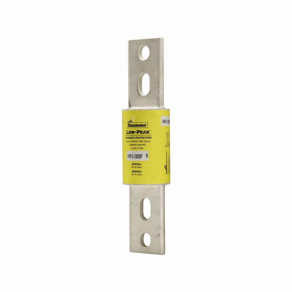 Bussmann Low-Peak™ KRP-C-1000SP Current Limiting Time Delay Fuse, 1000 A, 600 VAC/300 VDC, 300/100 kAIC Interrupt, L Class, Cartridge Body