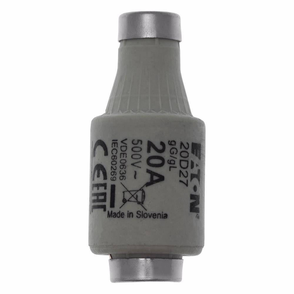 Edison 20D27 Low Voltage Time Delay Diazed Fuse Link, 20 A, 500 VAC, 100 kA Interrupt, Class: gG/gL, Round Body