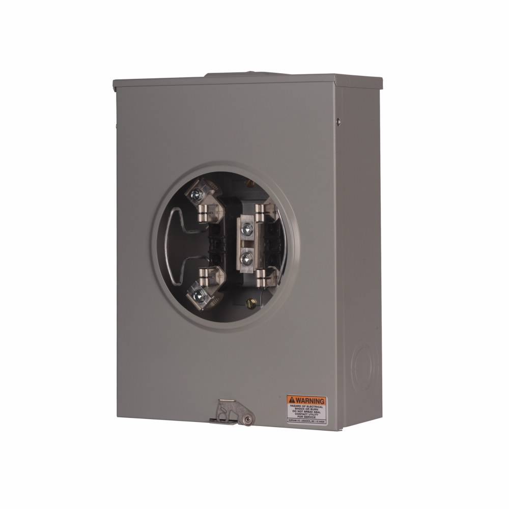EATON Cutler-Hammer 1009928CH 3-Wire 1-Position Residential Service Single Meter Socket, 600 VAC, 200 A, 1 Phase