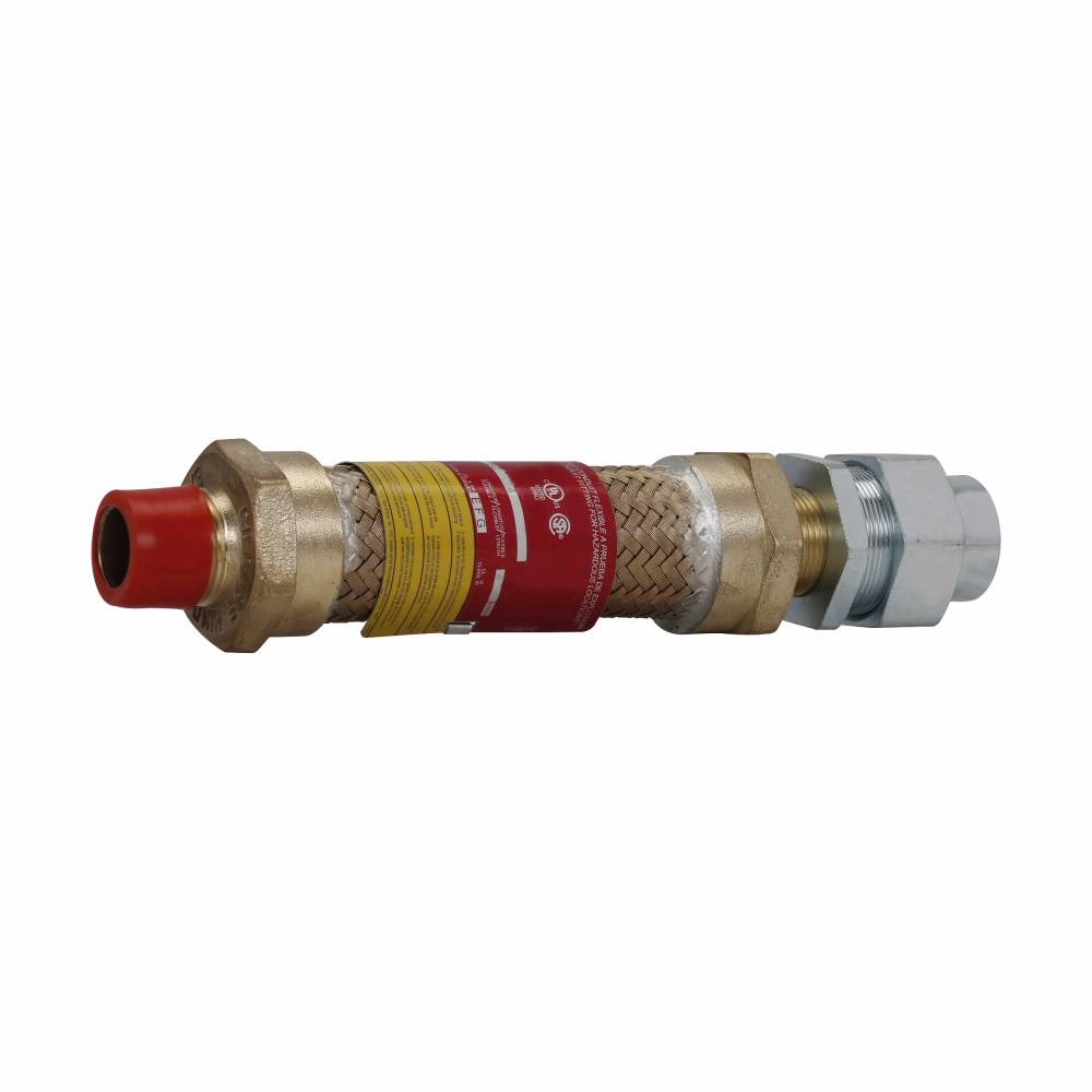 Crouse-Hinds ECLK124 Flexible Liquidtight Explosionproof Conduit Coupling, 1/2 in MNPT x 1/2 in Female Union, For Use With Rigid Conduit, Brass, Natural