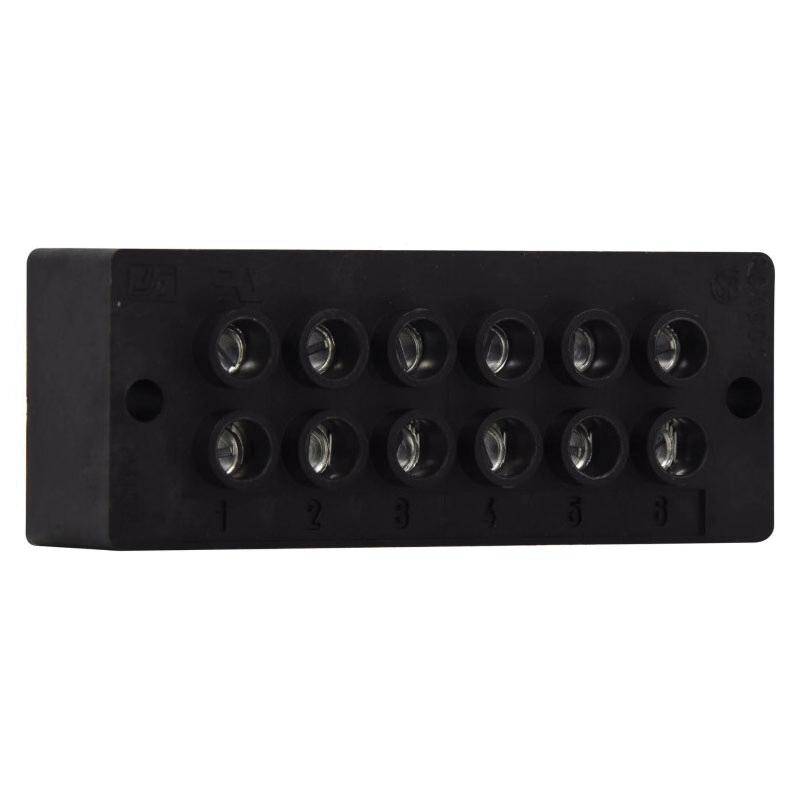 EATON 14004-6 Power Terminal Block, 600 VAC/VDC, 90 A, 14 to 4 AWG Cu, 8 AWG Al Wire