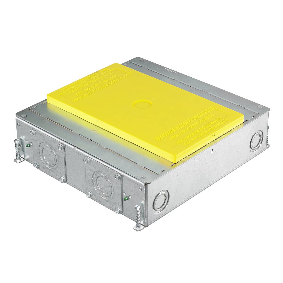 PREMISE WIRING SystemOne™ CFB4G30 Standard Floor Box, Steel, 35 cu-in Capacity, 4 Gangs, 6 Knockouts, 2-1/2 in D