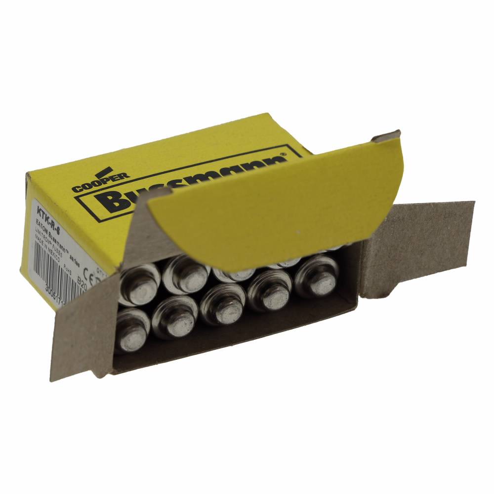 Bussmann Limitron™ KTK-R-6 Fast Acting Current Limiting Low Voltage Fuse, 6 A, 600 V, 200 kA Interrupt, CC Class, Cartridge Body